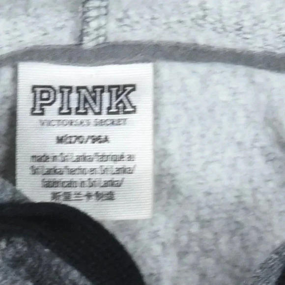 PINK Victoria's Secret Women's Grey Full Zip Hoodie Size Medium Love Pink - Picture 8 of 8